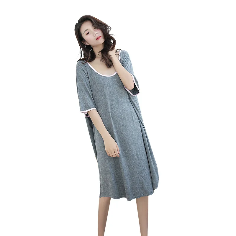 

Women's Nightdress Sexy Backless Pajamas Cotton Modal Comfortable Sleepdress Soft Sleepwear Spring Summer Home Dress Plus Size