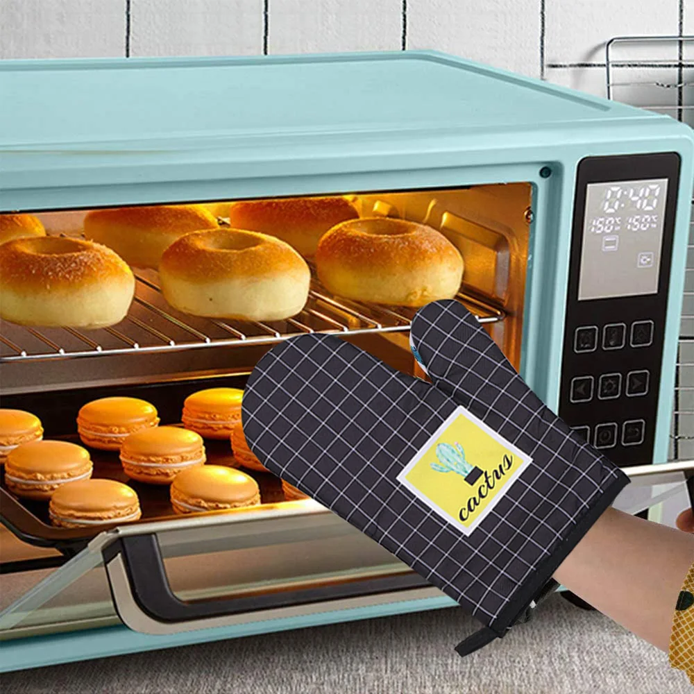 

2pcs Insulation Gloves Cotton Kitchen Pad Set Cooking Microwave Gloves Baking BBQ Oven Potholders Oven Mitts Kitchen Gloves