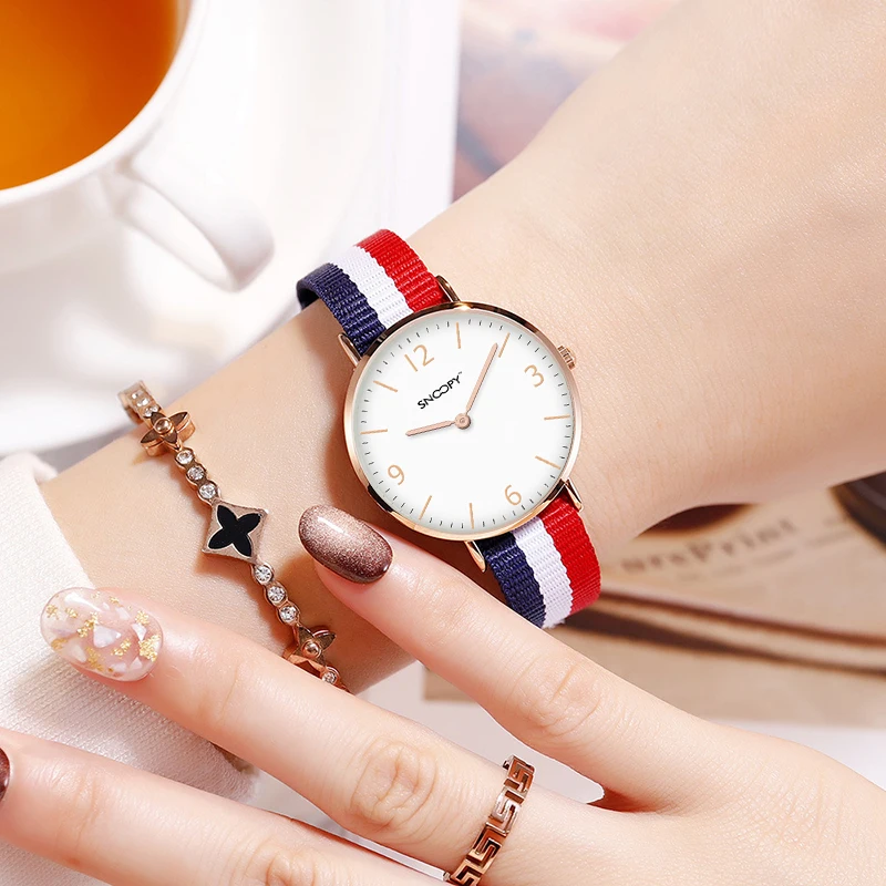 Женские и мужские часы Snoopy Lover модные простые Кварцевые водонепроницаемые с