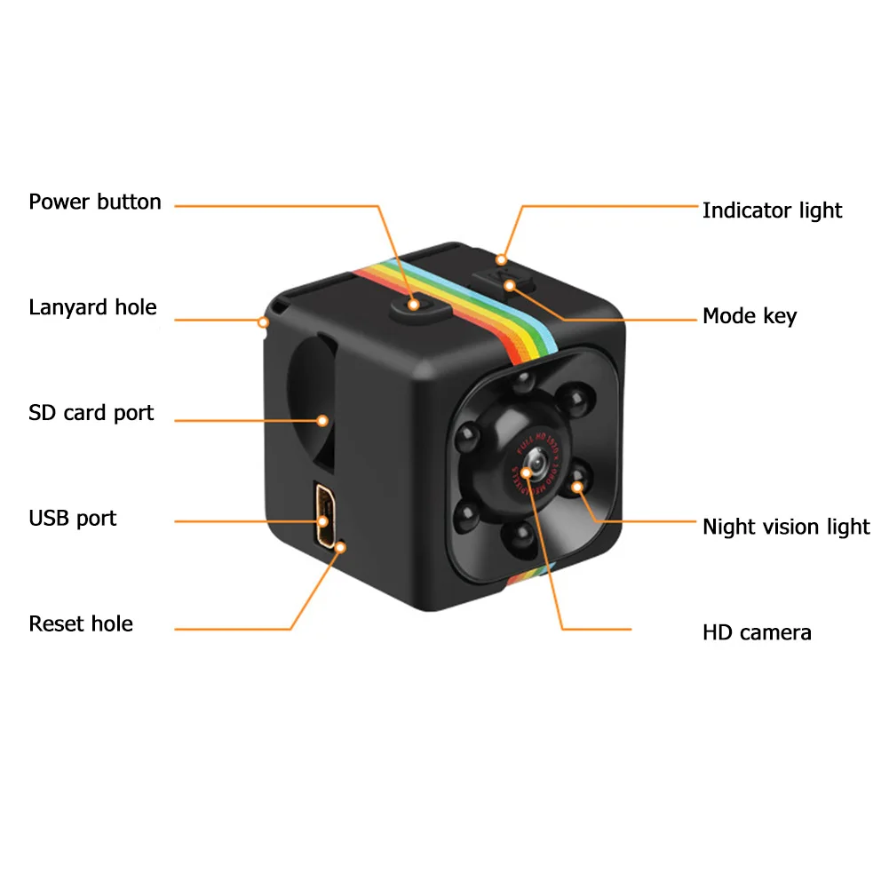 SQ11 Mini Camera HD 1080P Night Vision Motion Detection DVR Micro Sport DV Video Surveillance Ultra Small Camcorder | Электроника