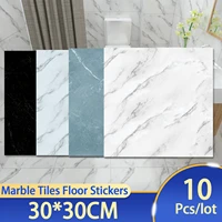 10pcs wall sticker self adhesive waterproof pvc tiles floor stickers marble bathroom living room bedroom ground thick wallpapers