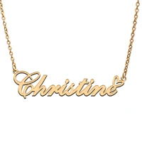 christine name tag necklace personalized pendant jewelry gifts for mom daughter girl friend birthday christmas party present