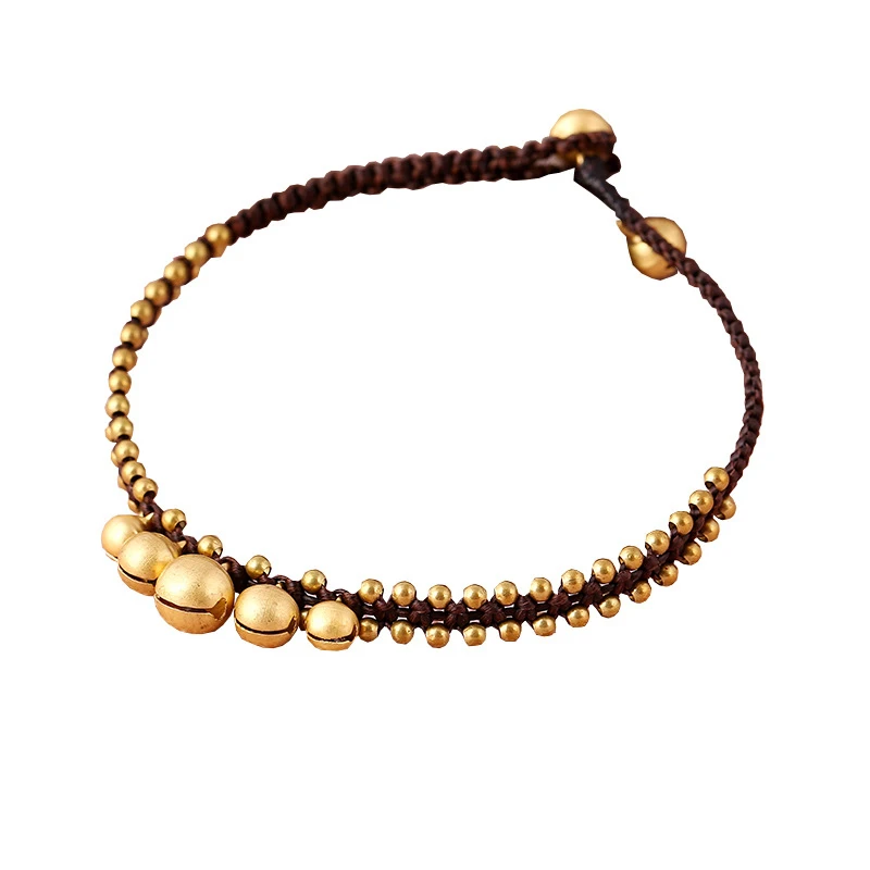 

Fashion women vintage anklets chains ,new handmade braided ethnic foot chains,fashion brass bells ethnic anklets Drop Shipping