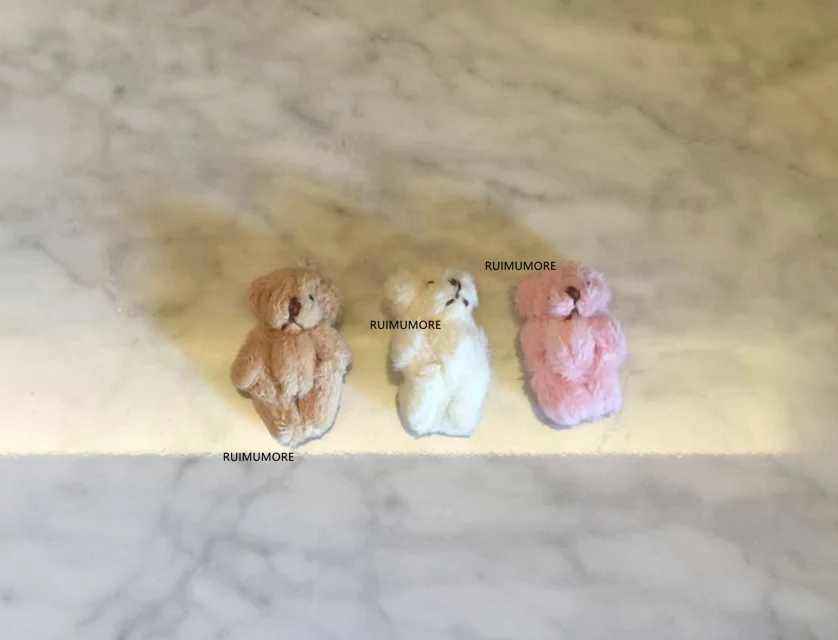 Маленький мини милый 6 цветов 3 см смешанный медведь плюшевая игрушка кукла; медведь плюшевая игрушка одежда, украшение для волос Плюшевые аксессуары для кукол игрушки - Цвет: 1piece random color