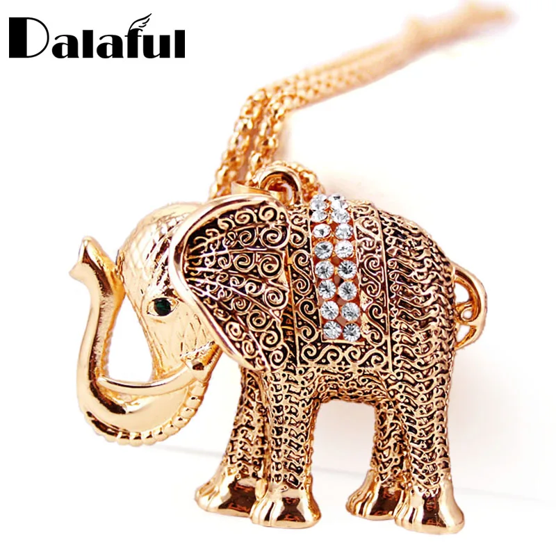 Длинные ожерелья С Вырезанным Рисунком Слона удачи и очаровательные подарки для