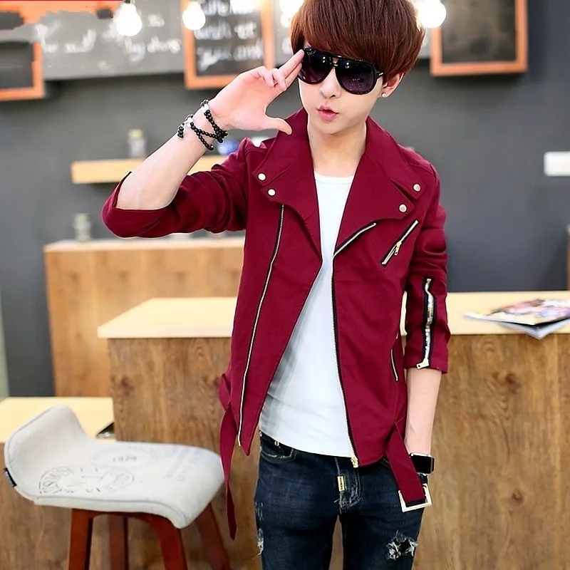 Корейский мото-Байкер модная повседневная мужская куртка весна-осень с длинным