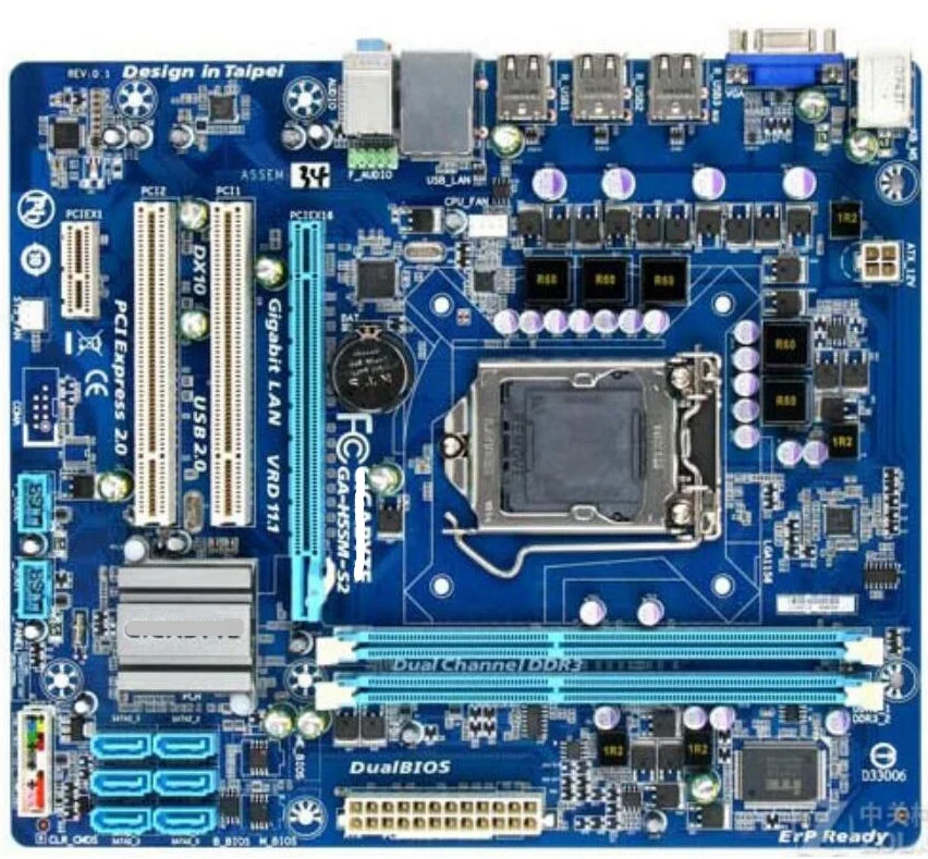 GA-H55M-S2 материнская плата H55 Socket LGA 1156 i3 i5 i7 DDR3 8G Micro-ATX оригинальная H55M-S2 ПК |