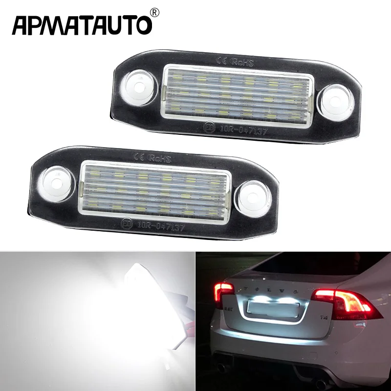 

2Pcs Canbus Led License Plate Light For Volvo S80 Xc90 S40 V60 Xc60 S60 C70 V50 Xc70 V70 12v Bright White Number Lamp
