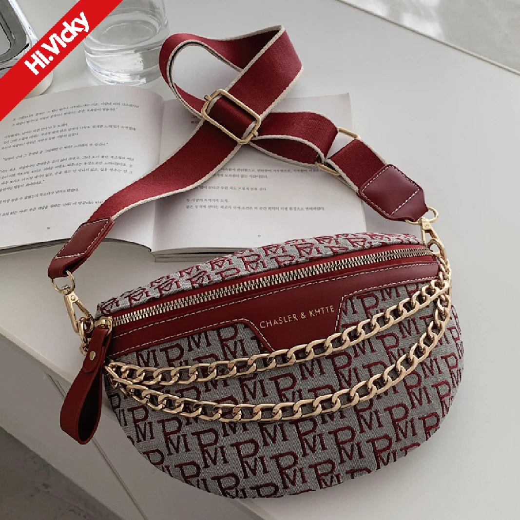 

Ladies Messenger Bag 2021 Summer New Red Black Portable Messenger Bag Waist Bag Classic Fashion Waist Bag With Letter Pattern