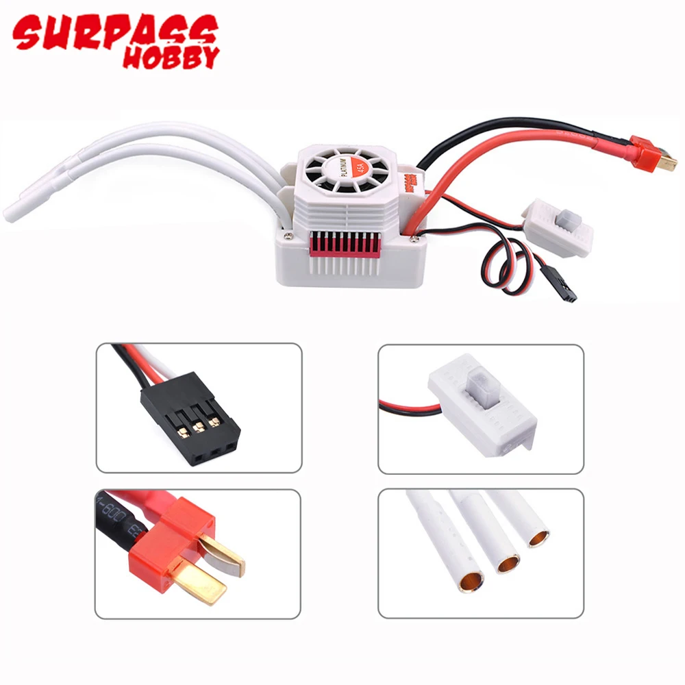 Водонепроницаемая машинка Surpass Hobby Platinum 45A/60A ESC для радиоуправляемых