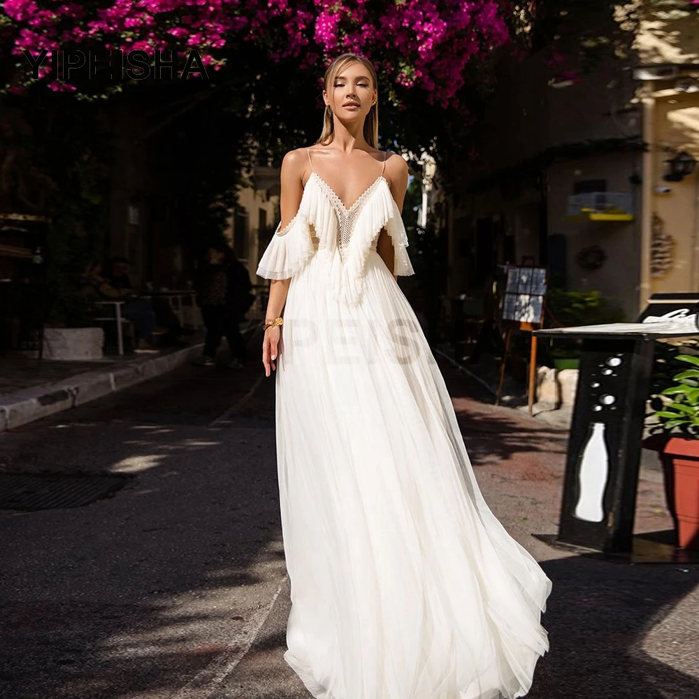 

Роскошные вечерние платья с рюшами, V-образным вырезом, бахромой, высокой талией, длиной в Пол, а-силуэт, чистый белый цвет, на заказ