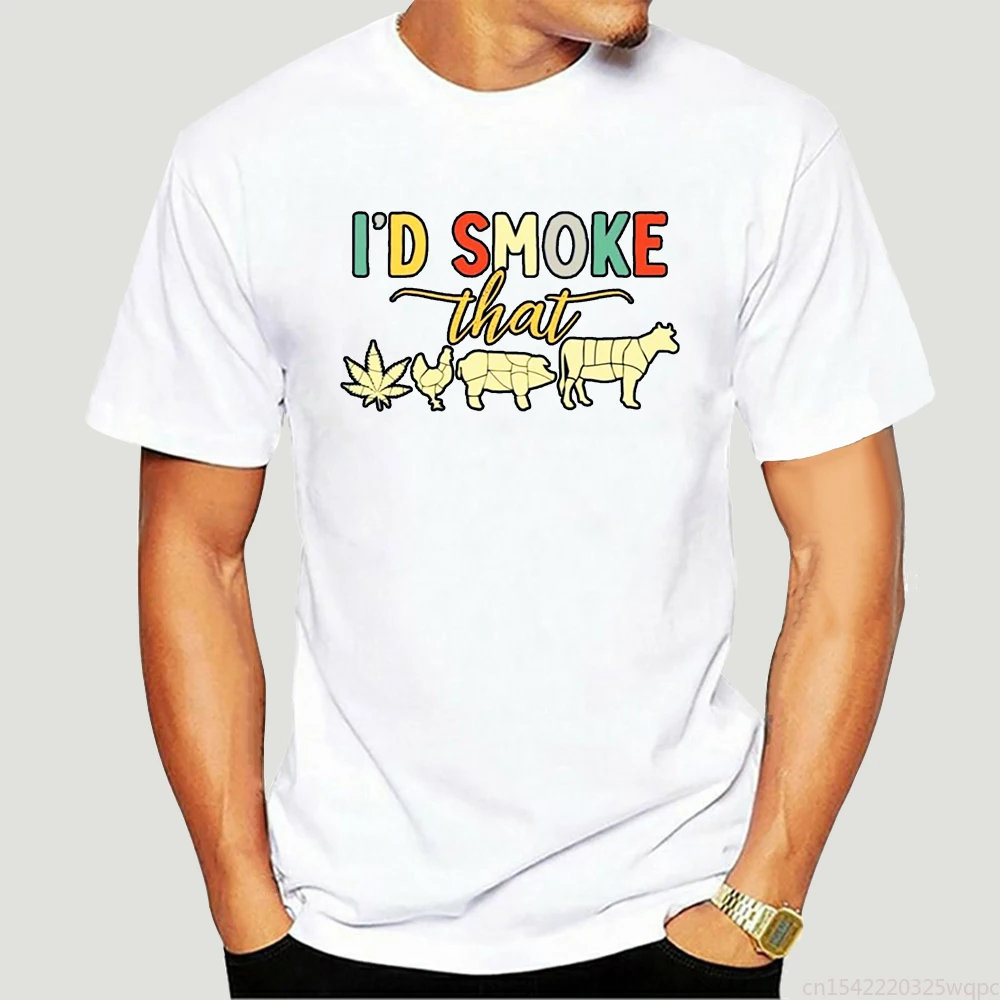 

2021 Summer Men's T-shirt I'd Smoke Printed Pattern Fun Street Casual Short Sleeve Cotton O-Neck High Quality Oversized T-shirt