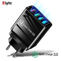 eiytc usb charger 4 port usb charge adapter travel wall mobile phone fast charging for iphone12 11 xiaomi redmi lg eu us uk plug