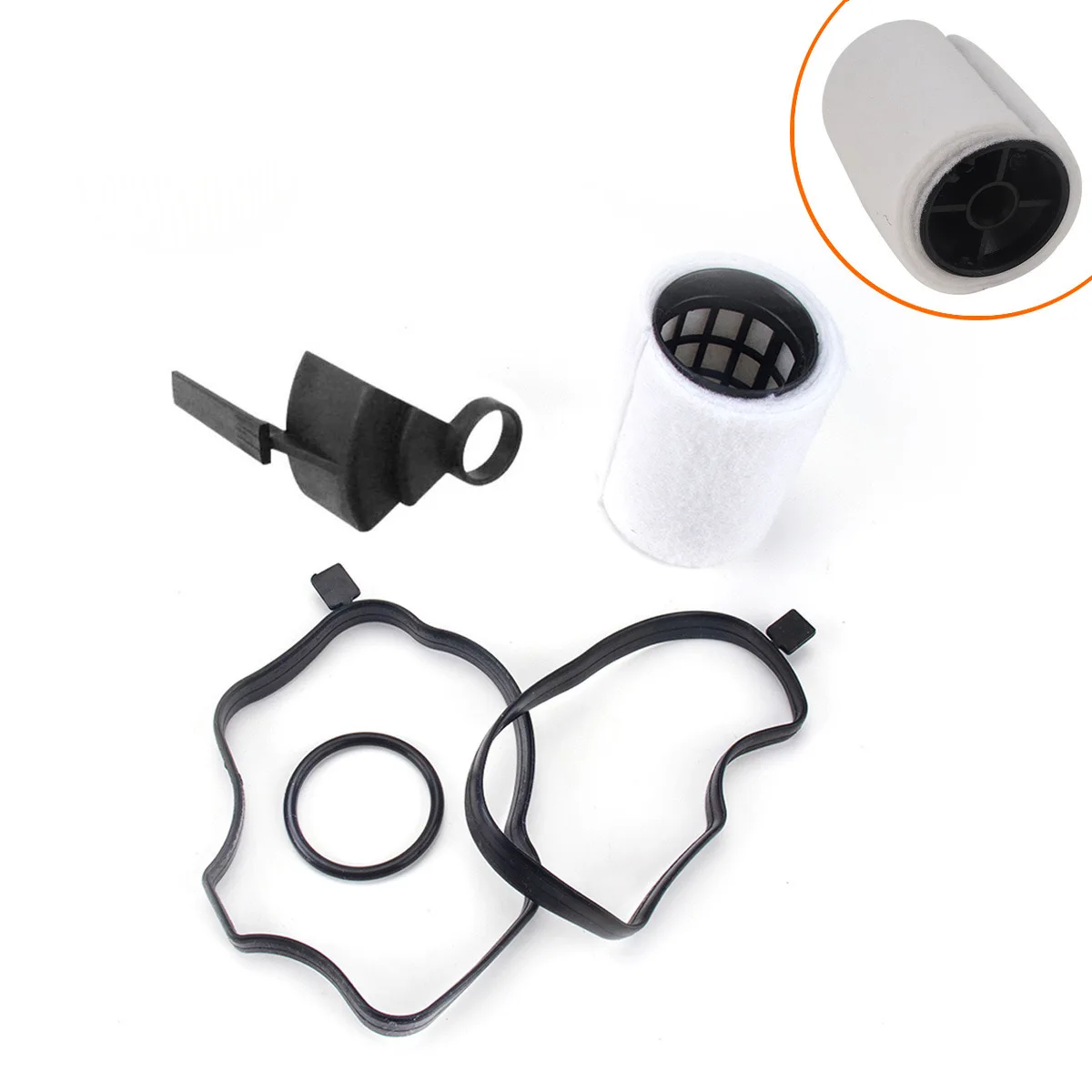 

White Oil Water Separator Crankcase Ventilation Valve Rubber Sponge Material Is For BMW OE: 11127793164 Lrf100150L
