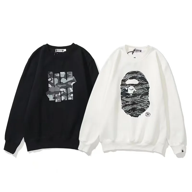 

2021 Joint ape bapeX undefeated Winter Printed clothes O-neck Hoodies 100% Cotton Plush warm long sleeve letter Pullover