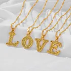 Ожерелье унисекс с буквенным принтом для женщин и мужчин, Золотое A-Z, кулон с буквенным именем, ожерелье для друзей, пара, колье, ювелирное изделие, подарок