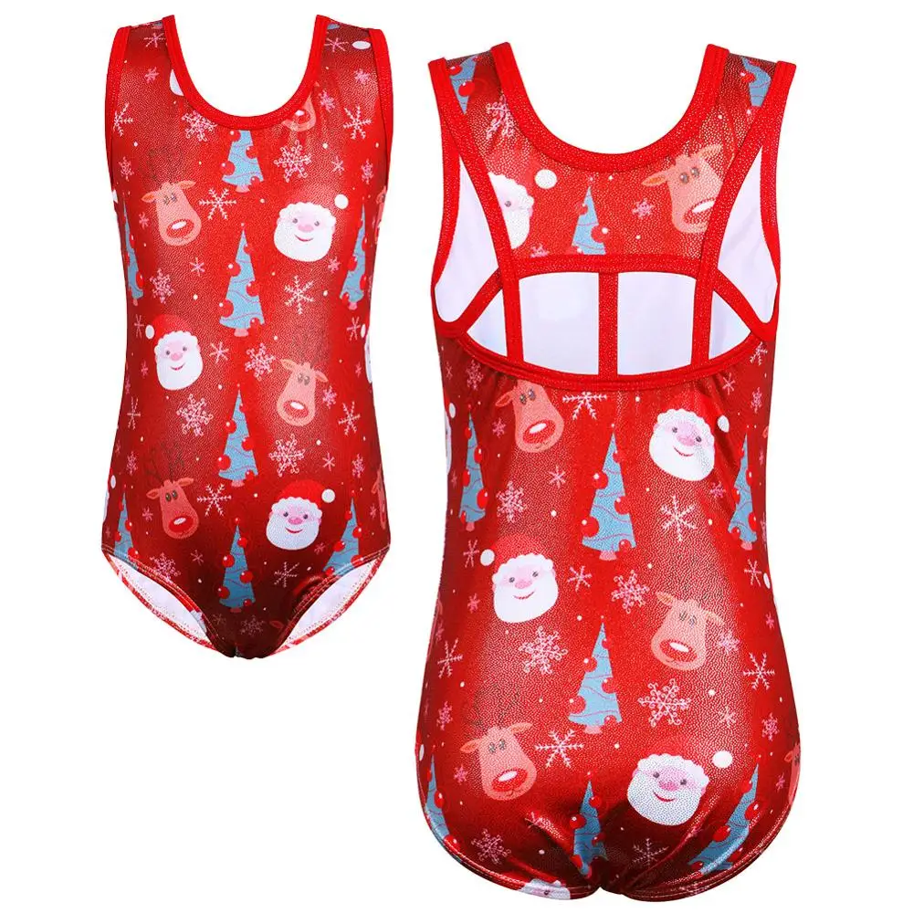 

BAOHULU 3-12Y Kids Leotards for Girls Teens Gymnastics Jumpsuit Ballet Bodysuit Christmas New Year Costume Athlete Practice Suit