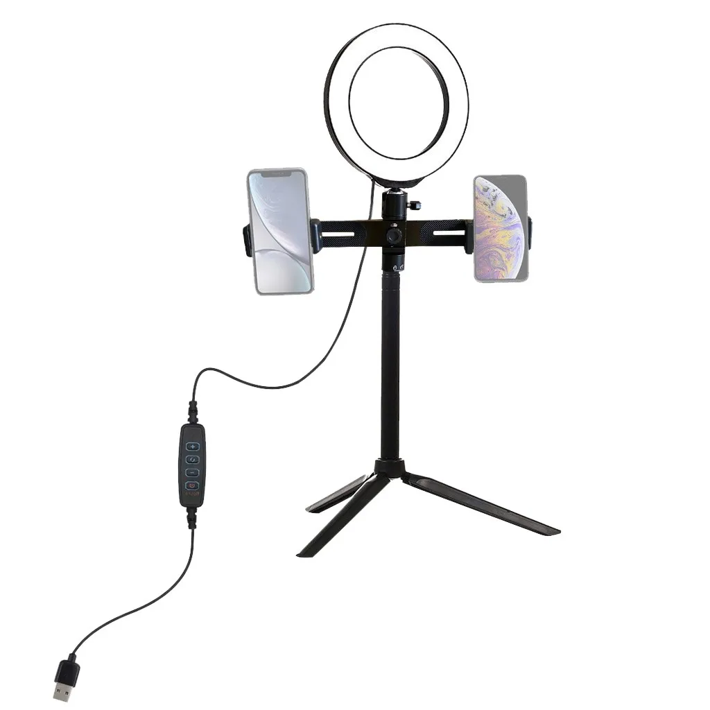 

USB 3 Modes 16CM LED Selfie Ring Light with Tripod for Live Stream Phone Tiktok Youtube Makeup Video Photography Lighting #0601