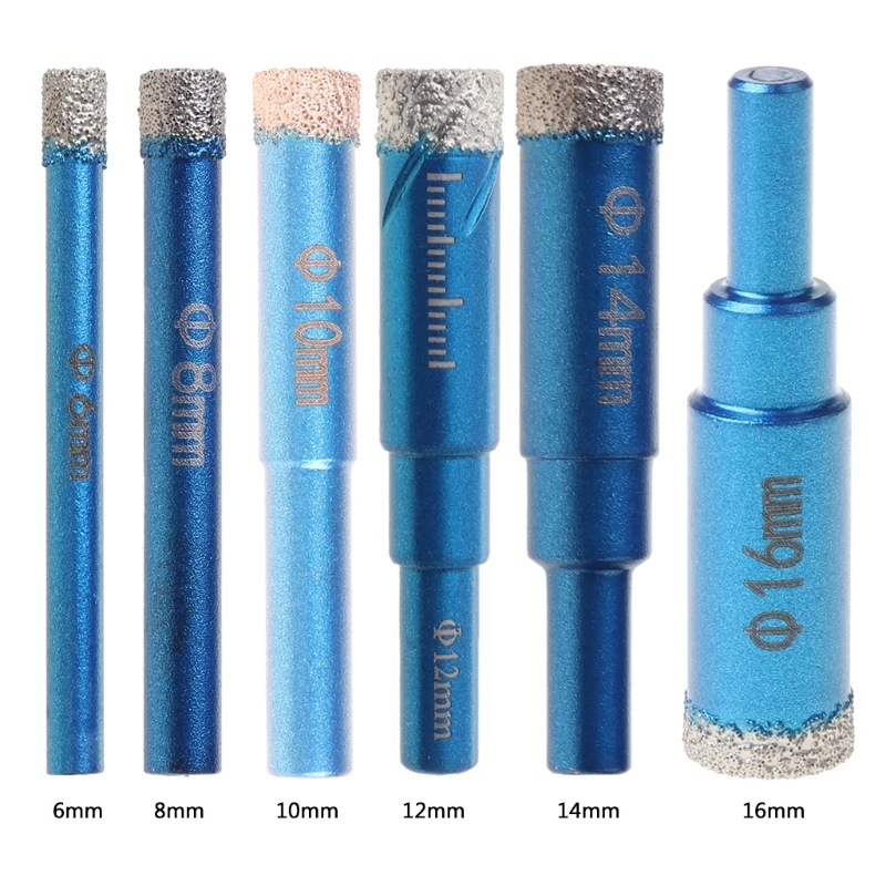 

6 8 10 12 14 16 mm Durable Diamond Coated Core Drill Bit Dry Drilling for Glass Marble Granite Quartz Porcelain Ceramics