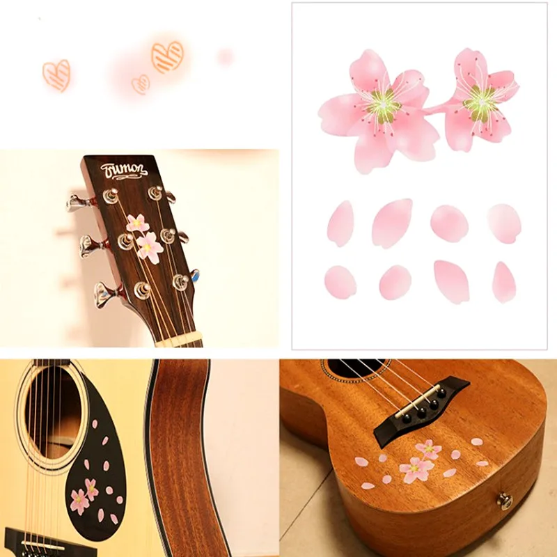 

Guitar Self Adhesive Inlay Decals Fretboard Sticker Cherry Blossom Removable Guitar Bass Ukulele Fingerboard Decorate Accessory