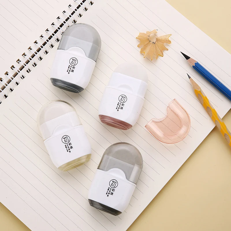 

Миниатюрная креативная точилка для карандашей с одним отверстием ластик два в одном многофункциональные офисные канцелярские принадлежно...