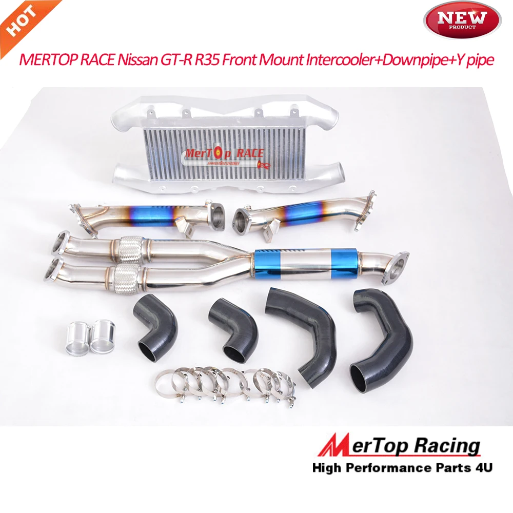 

MTP RACING Bar and Plate type Front Mount Intercooler Kit для GT-R/G TR R35 1000HP + TITANIZE Downpipe + Y pipe 2009-2015