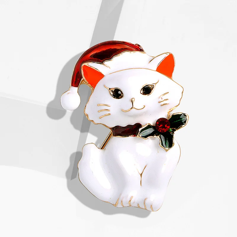 

Women Lovely Cat Rhinestone Brooch Lapel Pin Badge Party Animal Brooches for Party Crystal Enamel Pins Women Jewelry Badges