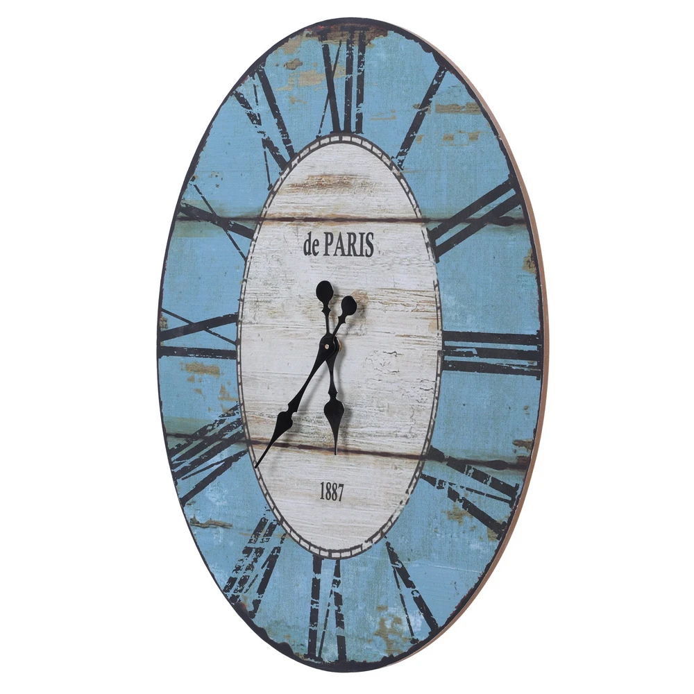 

60*44.45*4cm Artisasset Decorative Mirror Oval Blue and White Designer Decorative Wall Mirror