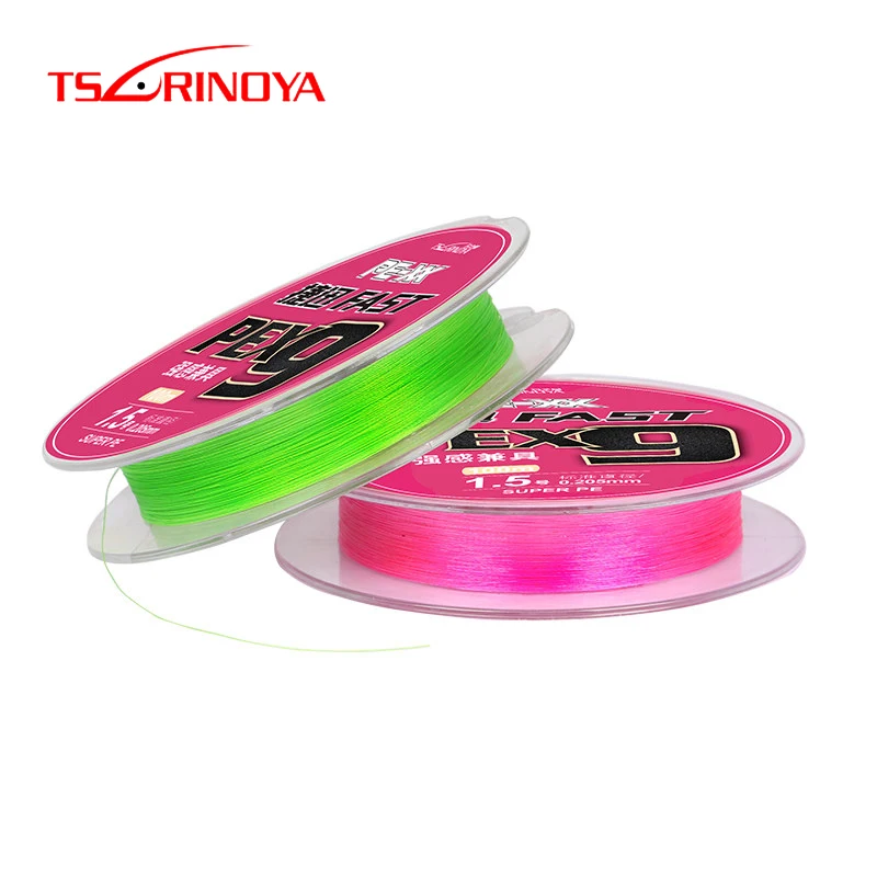 

TSURINOYA Fishing Line FAST Multifilament 9 Strands Braided PE Line 100M Durable Smooth Main Line Flexible Solid Fishing Wire