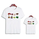 Летняя футболка для маленьких девочек, мальчиков, братьев и сестер, родителей, модная футболка с принтом, Повседневная футболка в стиле Харадзюку, семейная одежда унисекс
