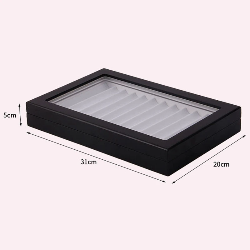 

12 Slots Wooden Fountain Pen Display Case, Luxury Topped Wooden Pen Display Case Jewelry Organizer