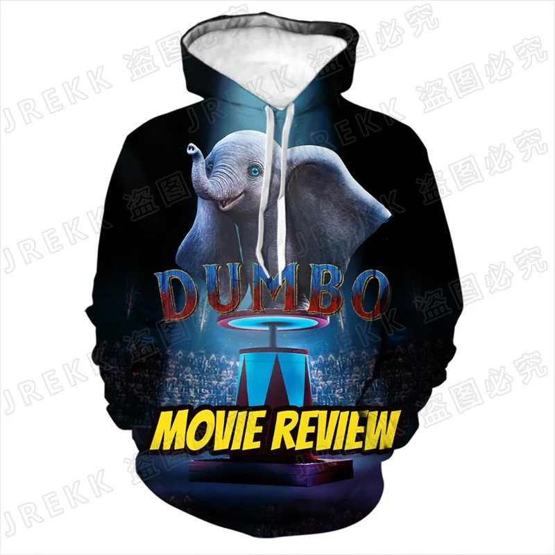 

3D Print Sweatshirts Men Women Children Fashion Casual Elephant Dumbo Hoodies Pullover Long Sleeve Boy Girl Kids Tops Clothing