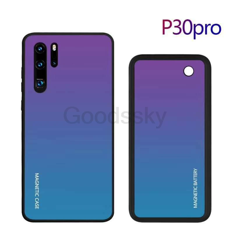 Магнитный беспроводной Чехол-батарея для huawei P30 Pro, тонкий ударопрочный внешний аккумулятор из закаленного стекла для huawei mate 20 Pro, задняя крышка
