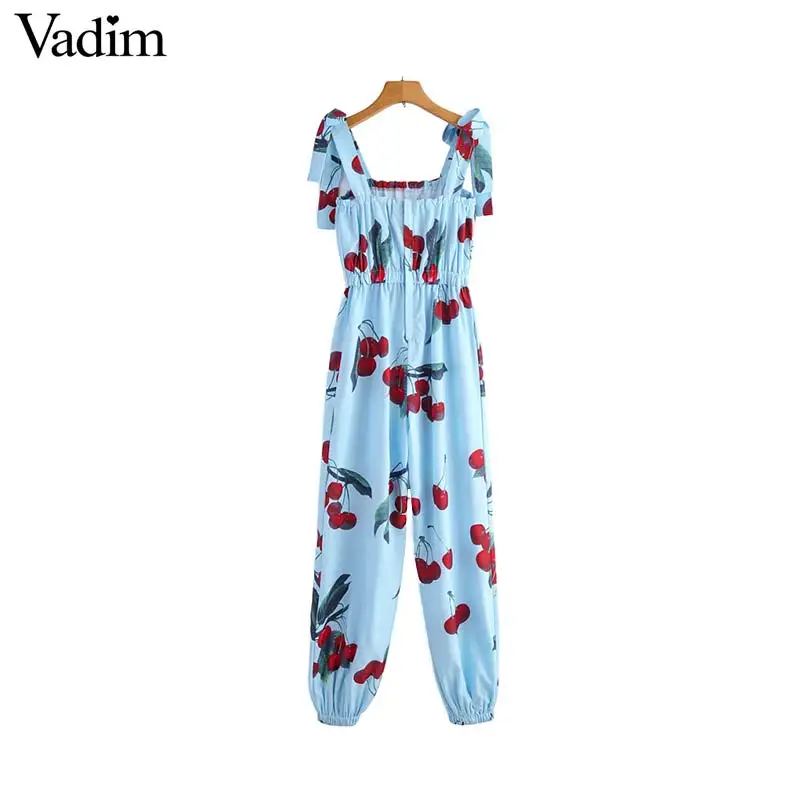 Vadim милый женский комбинезон с принтом вишни галстук бабочка регулируемые