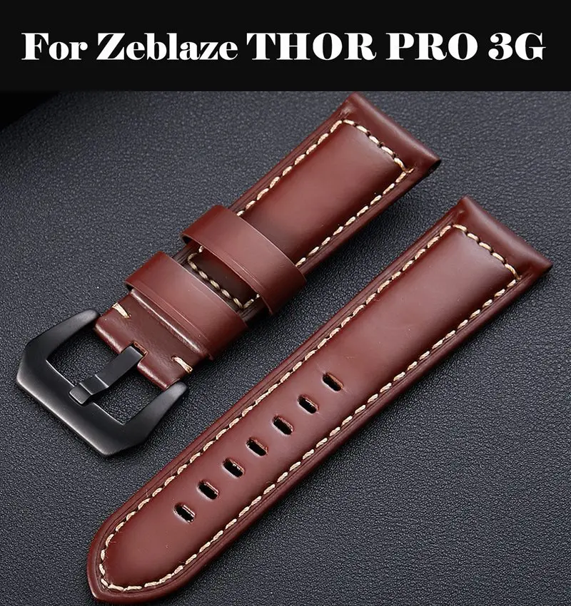 Ремешок для часов черный ремешок из натуральной кожи 18 мм 20 22 кварцевые часы Zeblaze