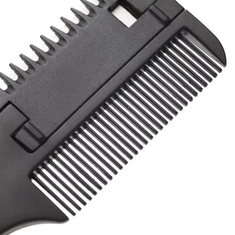 1pc Hair Cutting Comb Black Handle Brushes with Razor Blades Thinning Trim mini Salon DIY Styling Tools | Красота и здоровье