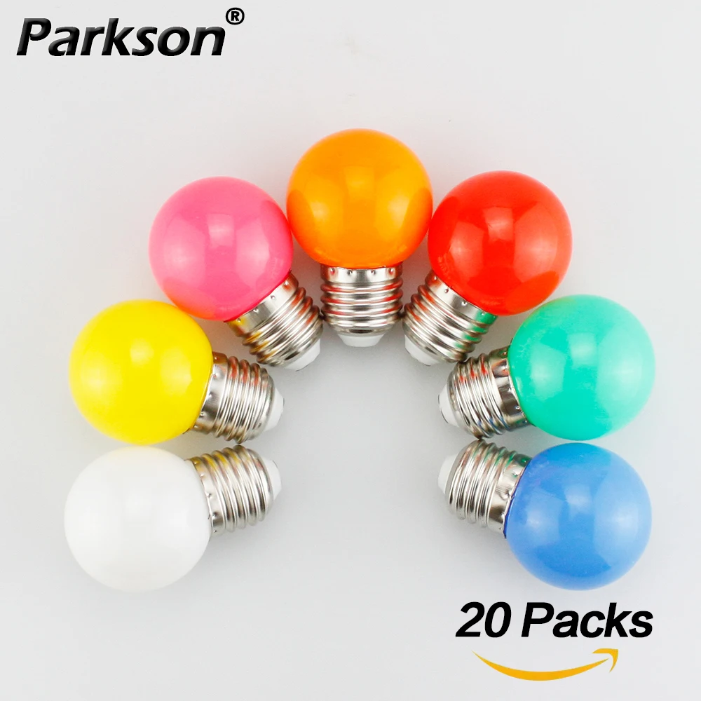 20 шт светодиоды Е27 7 цветов 220 В G45 lights lighting SMD3528 лампа светодиодная освещение в