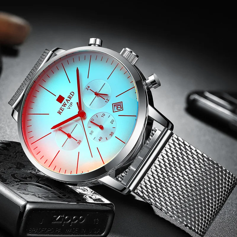 Красочные блестящие наручные часы Мужские модные новые хронограф мужские из