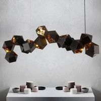 modern led chandelier nordic polyhedron rubiks cube decoration lamp american style living room bar lamp bedroom chandelier