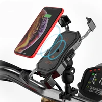motorcycle wireless 10w qc usb quick charger 3 0 phone holder 2 in 1 mount on handlebar or rear view mirror waterproof