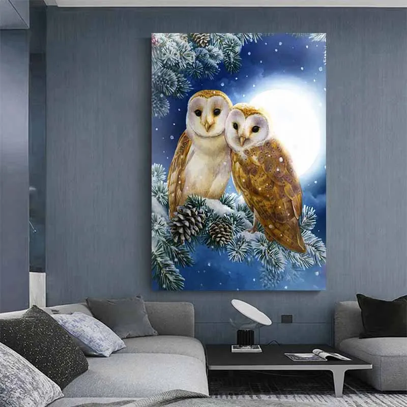 

DIY Diamond painting Special Owls in the moonlight Dimaond embroidery Kits cross stitch mosaic Decoration wall hangs picture