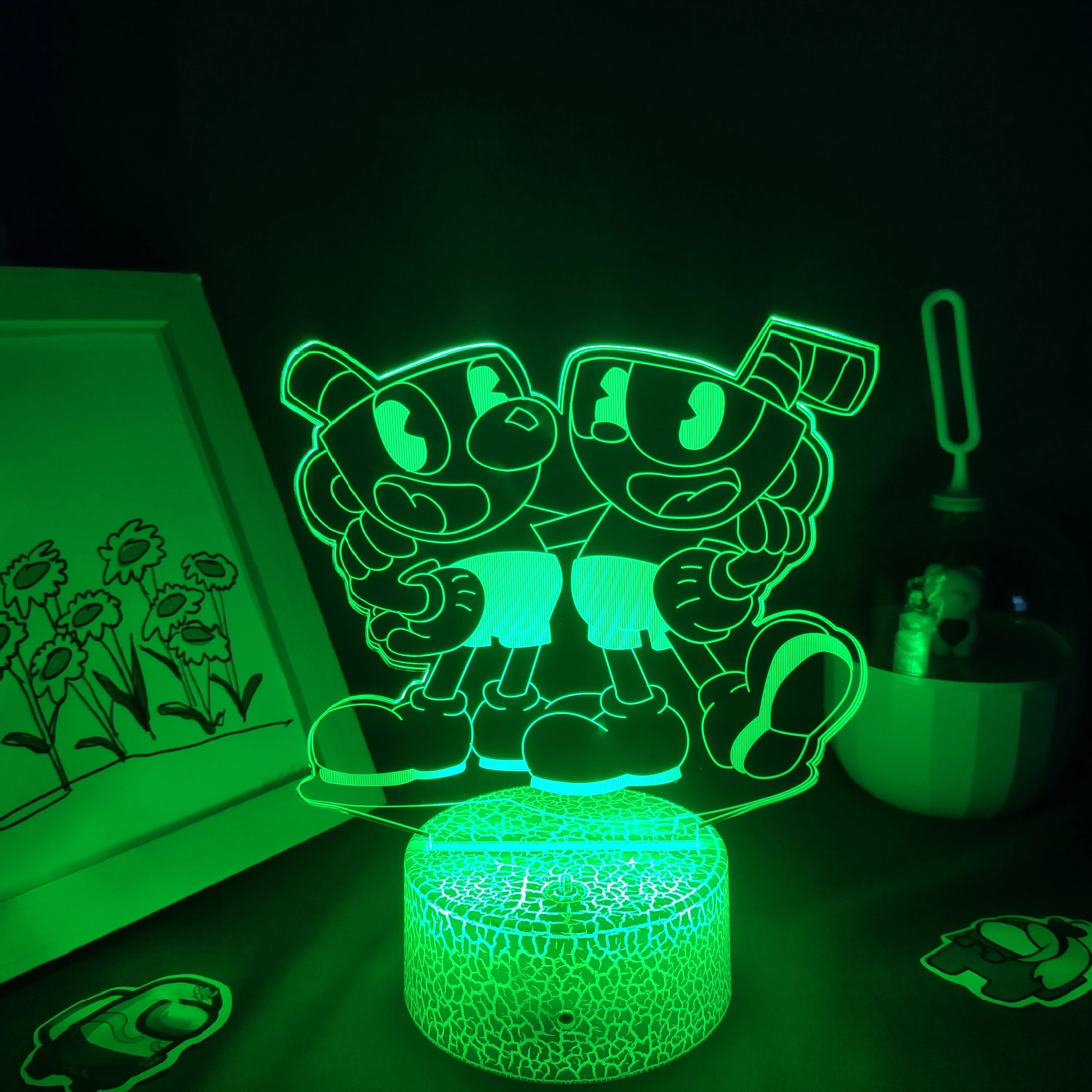 Кубок Mugman игра 3D Led лавовые лампы RGB неоновые Батарея ночные светильники