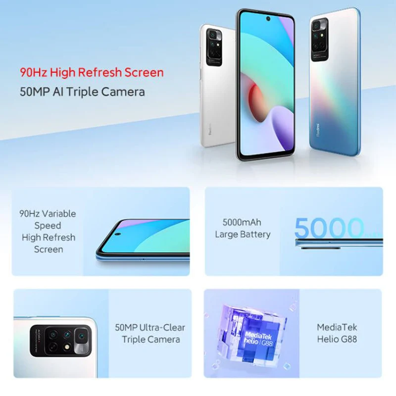 Kup Globalny ROM Xiaomi Redmi Note 11 4G 4/6GB + 128GB MTK Helio G88 50MP Kamery 5000mAh 18W Szybkie ładowanie Telefonów Komórkowych CN Wersja