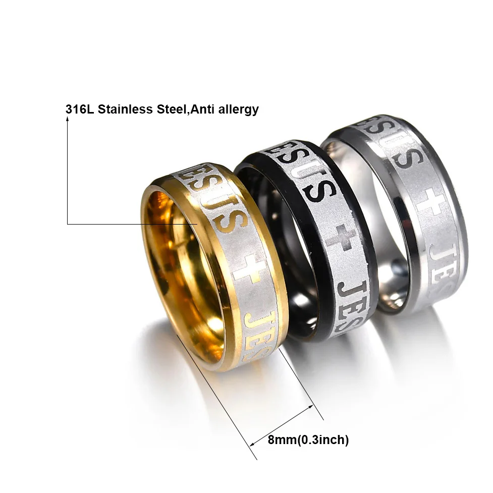 Религиозное кольцо из нержавеющей стали крест Иисуса российские классические