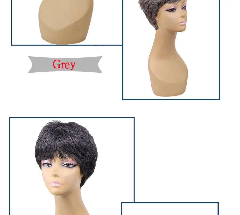 Amir short straight synthetic wigs For African American Women High Temperature Fiber Ombre Burgundy Blonde Grey Cosplay Hair