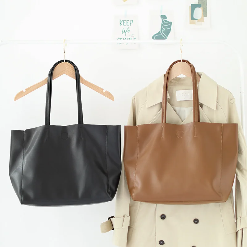 

S.IKRR Big Capacity PU Leather Designer Bags For Women 2021 Large Shopping Bag Shoulder Handbags Women's Purses and Handbags