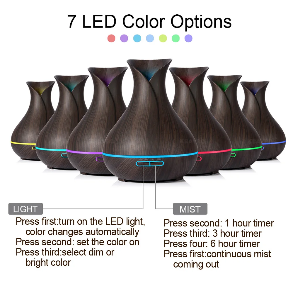 300 мл ультразвуковой увлажнитель воздуха Электрический аромадиффузор для