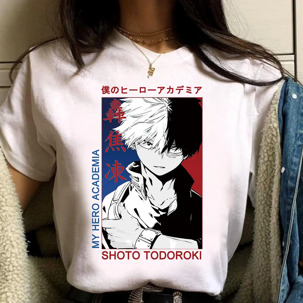 

2020 Men Anime T Shirt My Hero Academia Shoto Todoroki Anime Harajuku Tops Tees