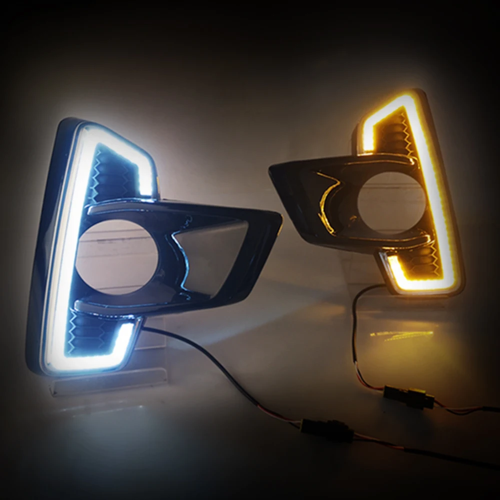 1 комплект двухцветные Автомобильные дневные ходовые огни сигнал поворота DRL
