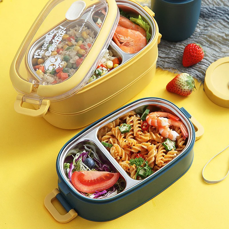 Multi-Layer Stainless Steel Insulated Lunch Box Student School Tableware Bento Food Container Storage Breakfast Boxes | Дом и сад
